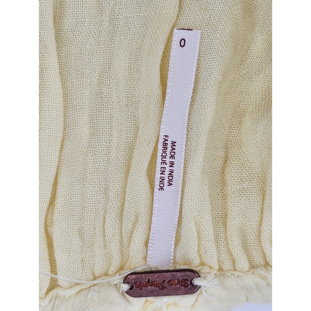 Free People Cruel Intentions Mini Dress in‎ Lemon Yellow Crochet Skater | Size 0 - Picture 5 of 8